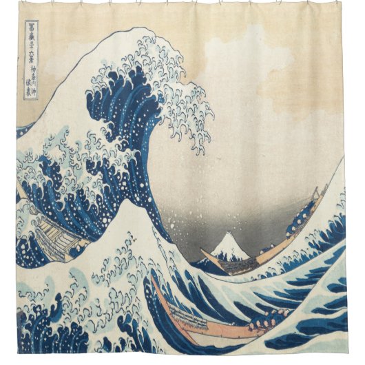 Katsushika Hokusai, Die große Welle vor Kanagawa Duschvorhang (Vorderseite)
