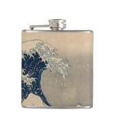 Katsushika Hokusai. Die große Welle vor Kanagawa Flachmann (Vorderseite)