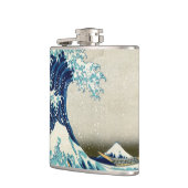 Katsushika Hokusai - Die große Welle vor Kanagawa Flachmann (Links)