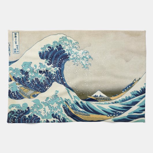 Katsushika Hokusai - Die große Welle vor Kanagawa Geschirrtuch (Horizontal)