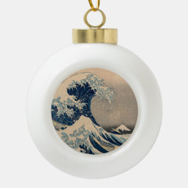 Katsushika Hokusai. Die große Welle vor Kanagawa Keramik Kugel-Ornament