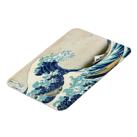 Katsushika Hokusai - Die große Welle vor Kanagawa Magnet (Linke Seite)