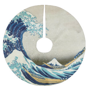 Katsushika Hokusai - Die große Welle vor Kanagawa Polyester Weihnachtsbaumdecke