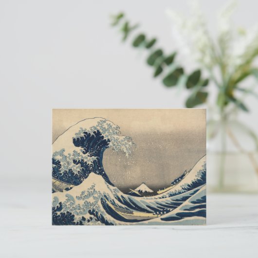 Katsushika Hokusai. Die große Welle vor Kanagawa Postkarte (Stehend Vorderseite)