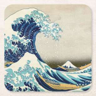 Katsushika Hokusai - Die große Welle vor Kanagawa Rechteckiger Pappuntersetzer