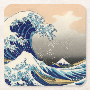 KATSUSHIKA HOKUSAI - Die große Welle vor Kanagawa Rechteckiger Pappuntersetzer