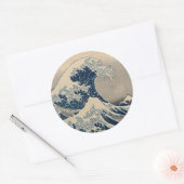 Katsushika Hokusai. Die große Welle vor Kanagawa Runder Aufkleber (Umschlag)