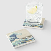 Katsushika Hokusai - Die große Welle vor Kanagawa Steinuntersetzer (Seitenansicht)