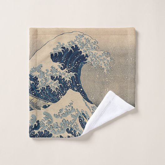Katsushika Hokusai. Die große Welle vor Kanagawa Waschlappen (Waschlappen)