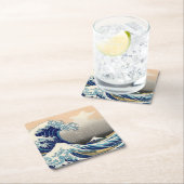 KATSUSHIKA HOKUSAI - Die große Welle weg von Rechteckiger Pappuntersetzer (Vor Ort)