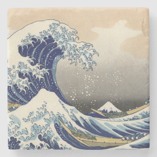 KATSUSHIKA HOKUSAI - Die große Welle weg von Steinuntersetzer (Vorderseite)