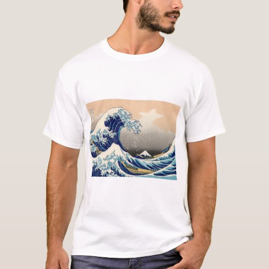 KATSUSHIKA HOKUSAI - Die große Welle weg von T-Shirt (Vorderseite)