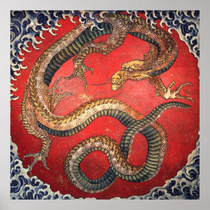 Katsushika hokusai Drache Poster