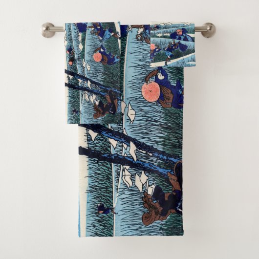 Katsushika Hokusai - Ejiri in der Provinz Suruga Badhandtuch Set (Insitu)