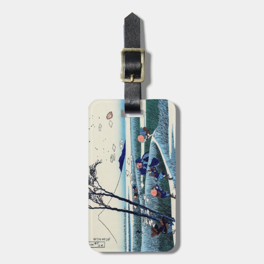 Katsushika Hokusai - Ejiri in der Provinz Suruga Gepäckanhänger (Vorderseite vertikal)