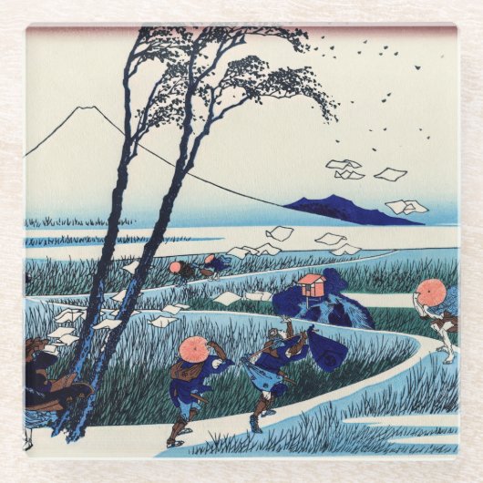 Katsushika Hokusai - Ejiri in der Provinz Suruga Glasuntersetzer (Vorderseite)