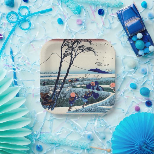 Katsushika Hokusai - Ejiri in der Provinz Suruga Pappteller (Party)