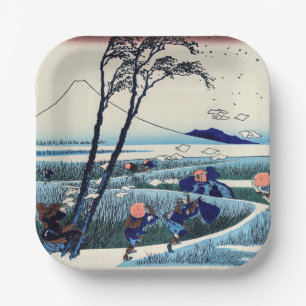 Katsushika Hokusai - Ejiri in der Provinz Suruga Pappteller