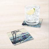 Katsushika Hokusai - Ejiri in der Provinz Suruga Rechteckiger Pappuntersetzer (Vor Ort)