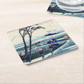 Katsushika Hokusai - Ejiri in der Provinz Suruga Rechteckiger Pappuntersetzer (angewinkelt)