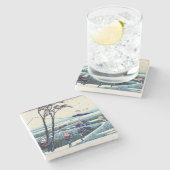 Katsushika Hokusai - Ejiri in der Provinz Suruga Steinuntersetzer (Seitenansicht)