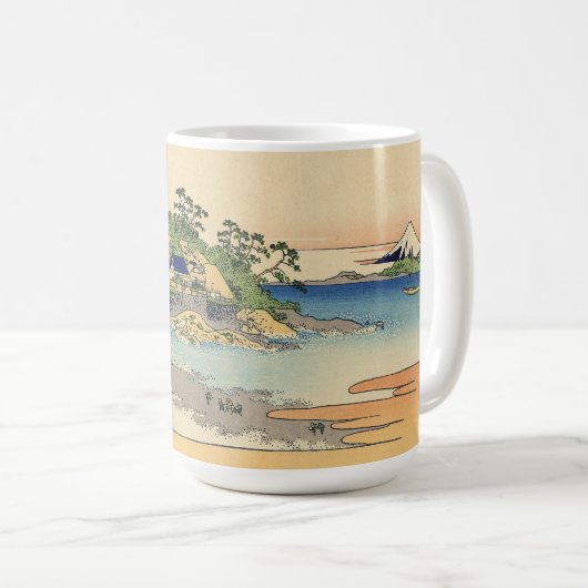 Katsushika Hokusai Enoshima in der Provinz Sagami Kaffeetasse (VorderseiteRechts)