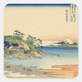 Katsushika Hokusai Enoshima in der Provinz Sagami Quadratischer Aufkleber
