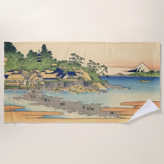Katsushika Hokusai Enoshima in der Provinz Sagami Strandtuch (Vorderseite)