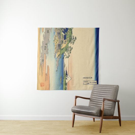 Katsushika Hokusai Enoshima in der Provinz Sagami Wandteppich (Beispiel (Horizontal))