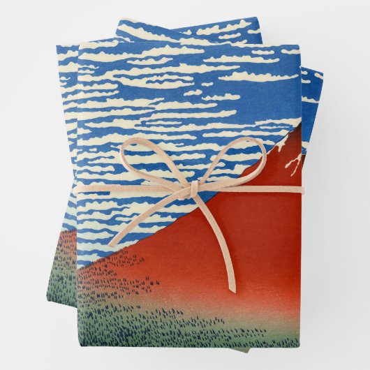 Katsushika Hokusai - feiner Wind, klarer Morgen Geschenkpapier Set (Beispiel)