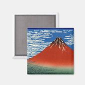 Katsushika Hokusai - feiner Wind, klarer Morgen Magnet (Vorderseite/Rückseite)