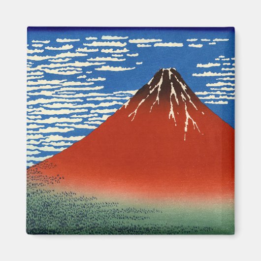 Katsushika Hokusai - feiner Wind, klarer Morgen Magnet (Vorne)