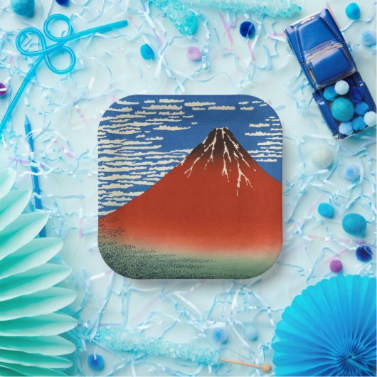 Katsushika Hokusai - feiner Wind, klarer Morgen Pappteller (Party)