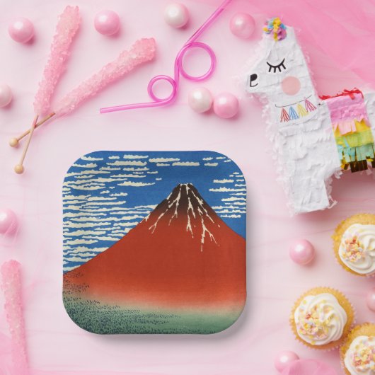 Katsushika Hokusai - feiner Wind, klarer Morgen Pappteller (Party)