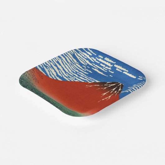 Katsushika Hokusai - feiner Wind, klarer Morgen Pappteller (Gewinkelt)