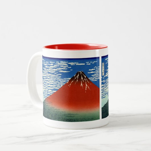 Katsushika Hokusai - feiner Wind, klarer Morgen Zweifarbige Tasse (Vorderseite Links)