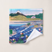 Katsushika Hokusai - Fuji aus Kanaya auf Tokaido Badhandtuch Set (Waschlappen)
