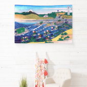 Katsushika Hokusai - Fuji aus Kanaya auf Tokaido Banner (InSitu)