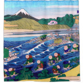 Katsushika Hokusai - Fuji aus Kanaya auf Tokaido Duschvorhang (Vorderseite)