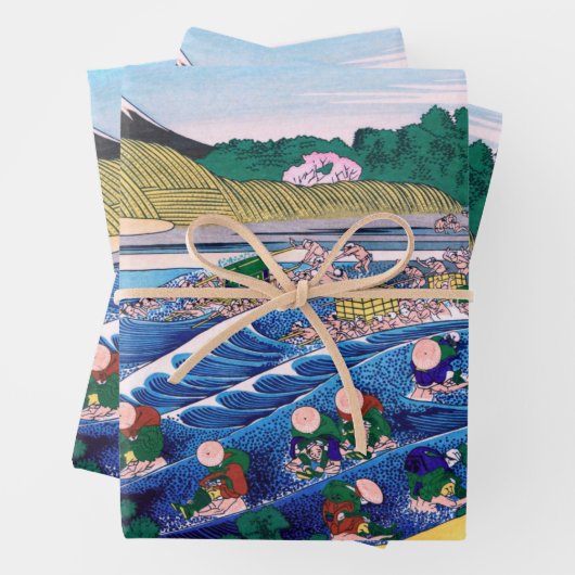 Katsushika Hokusai - Fuji aus Kanaya auf Tokaido Geschenkpapier Set (Beispiel)