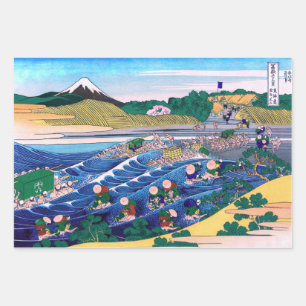 Katsushika Hokusai - Fuji aus Kanaya auf Tokaido Geschenkpapier Set