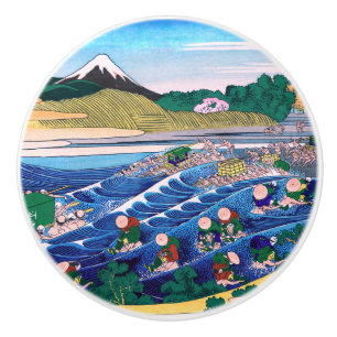 Katsushika Hokusai - Fuji aus Kanaya auf Tokaido Keramikknauf
