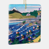 Katsushika Hokusai - Fuji aus Kanaya auf Tokaido Keramikornament (Rechts)