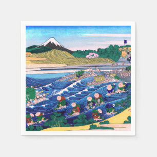 Katsushika Hokusai - Fuji aus Kanaya auf Tokaido Serviette