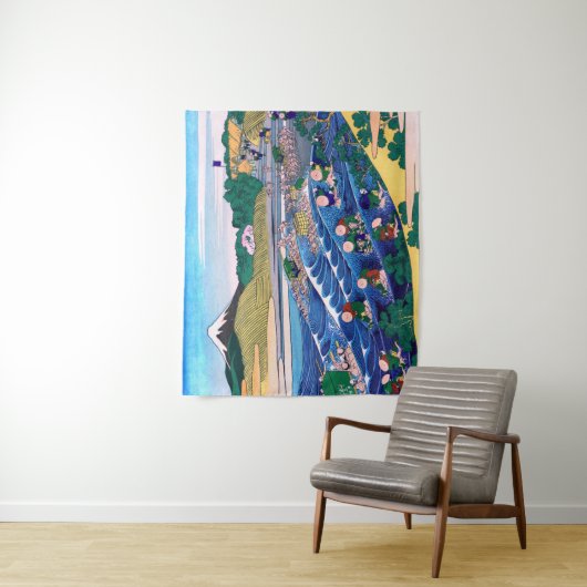 Katsushika Hokusai - Fuji aus Kanaya auf Tokaido Wandteppich (Beispiel)