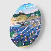 Katsushika Hokusai - Fuji from Kanaya on Tokaido Große Wanduhr (Winkel)