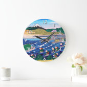 Katsushika Hokusai - Fuji from Kanaya on Tokaido Große Wanduhr (Zuhause)