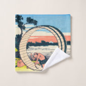 Katsushika Hokusai - Fujimigahara, Provinz Owari Badhandtuch Set (Waschlappen)