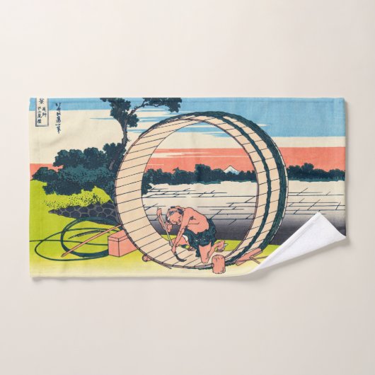 Katsushika Hokusai - Fujimigahara, Provinz Owari Badhandtuch Set (Handtuch)