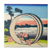 Katsushika Hokusai - Fujimigahara, Provinz Owari Fliese (Vorderseite)